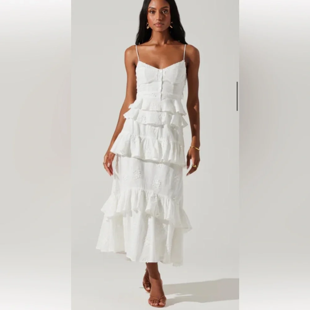 Astr White Ruffled Two Piece Set - Picture 1 of 6